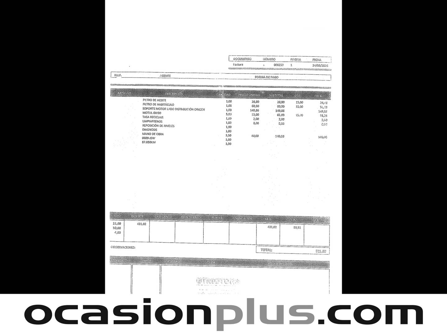 Foto del mantenimiento del BMW X1 BMW X1 sDrive18d (150 CV)