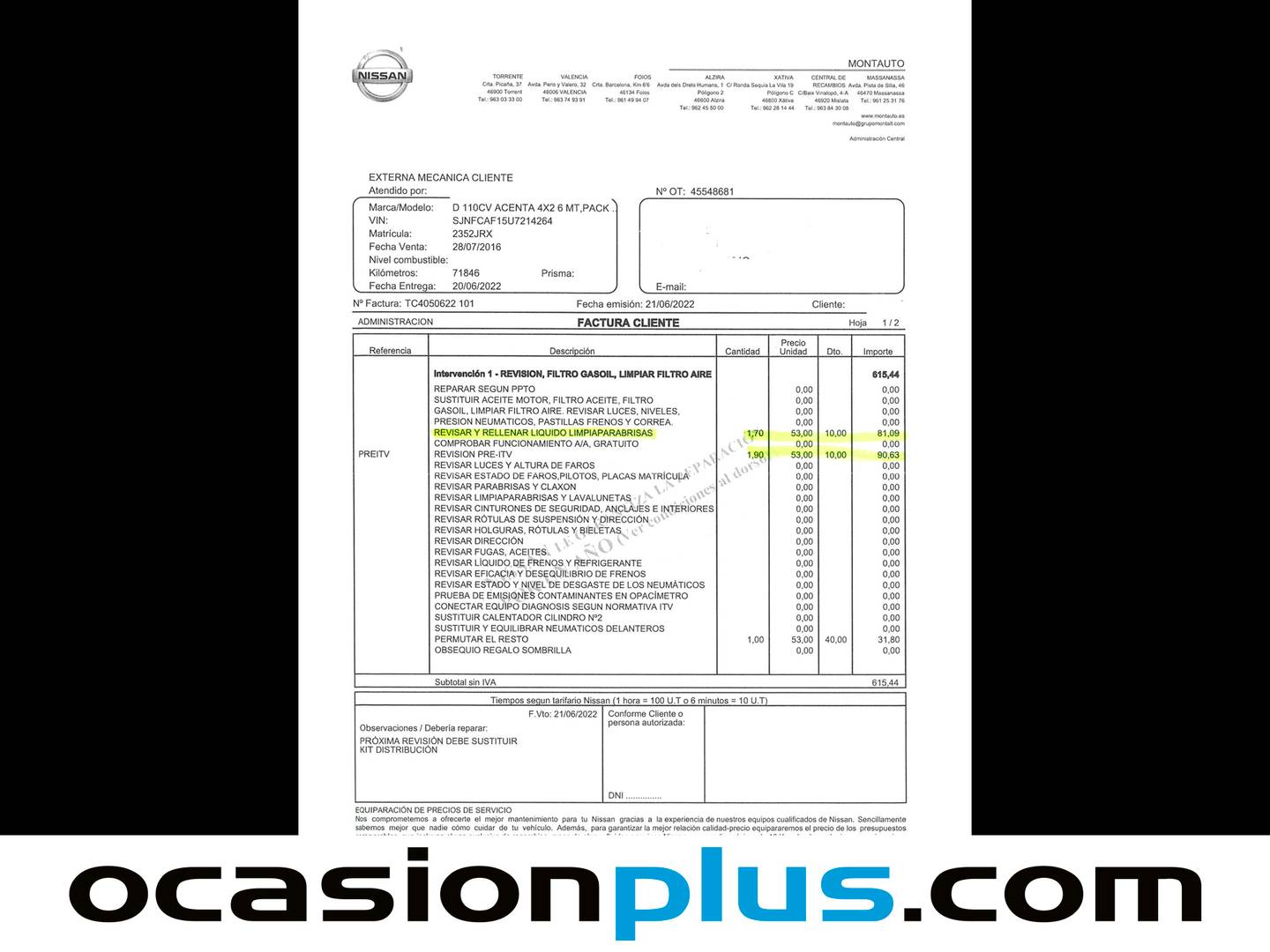 Foto del mantenimiento del Nissan JUKE Nissan Juke dCi 110 Acenta (110 CV)
