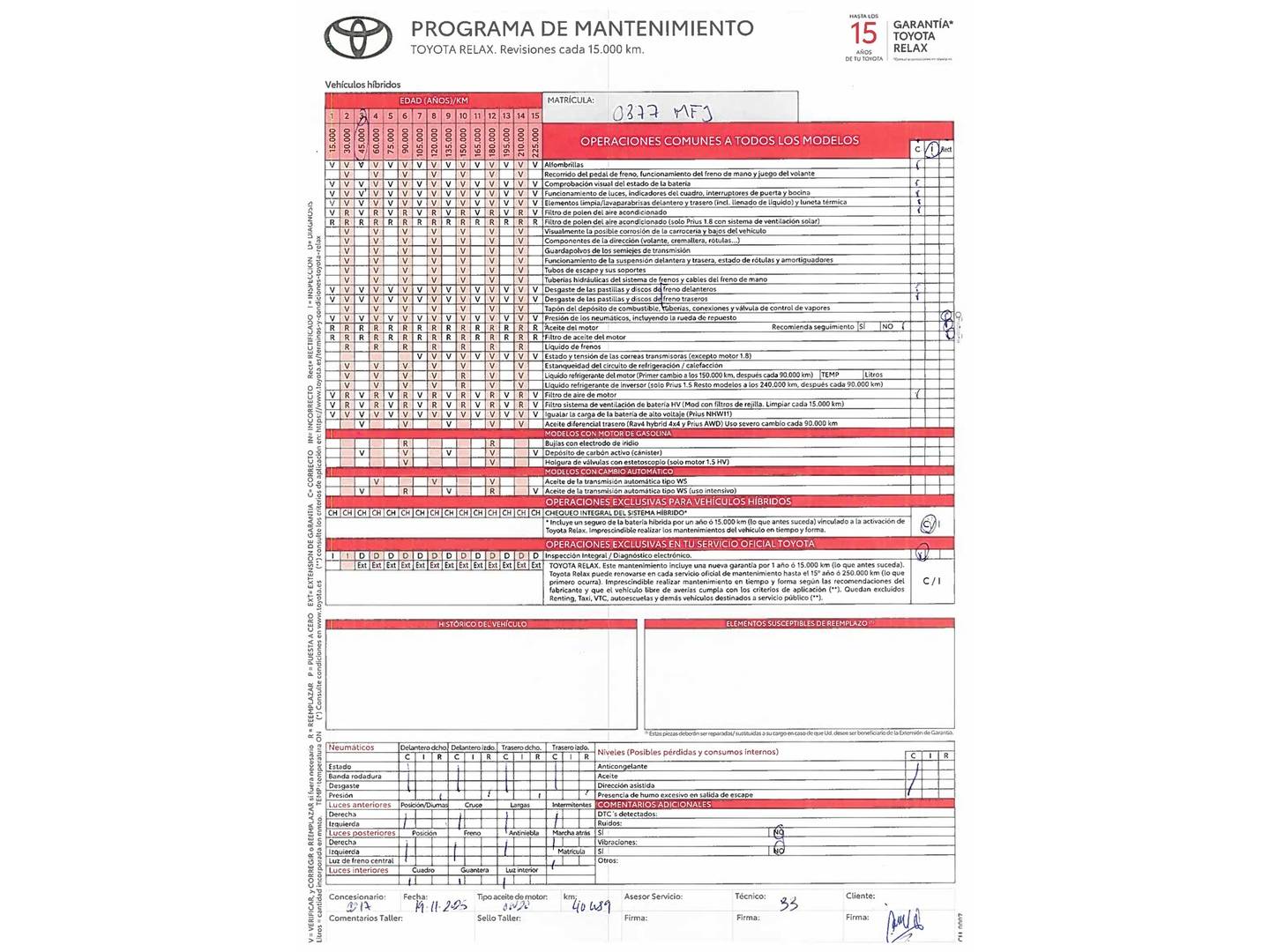 Foto del mantenimiento del Toyota Yaris Cross Toyota Yaris Cross 120H Style (116 CV)