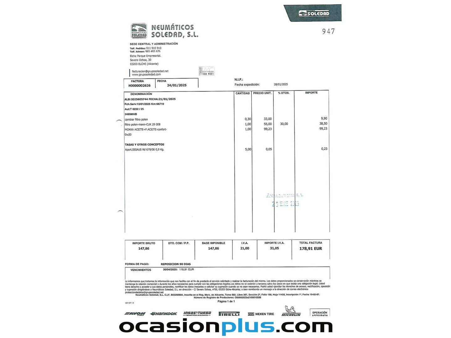 Foto del mantenimiento del Opel Crossland Opel Crossland Crossland 1.5D Edition (110 CV)