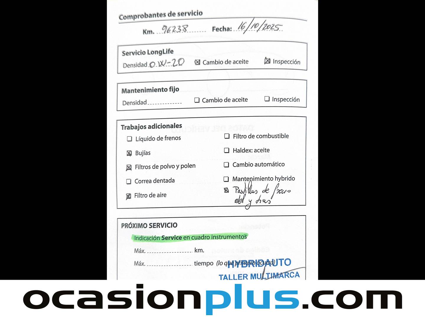 Foto del mantenimiento del Volkswagen T-Cross Volkswagen T-Cross Advance 1.0 TSI (110 CV)