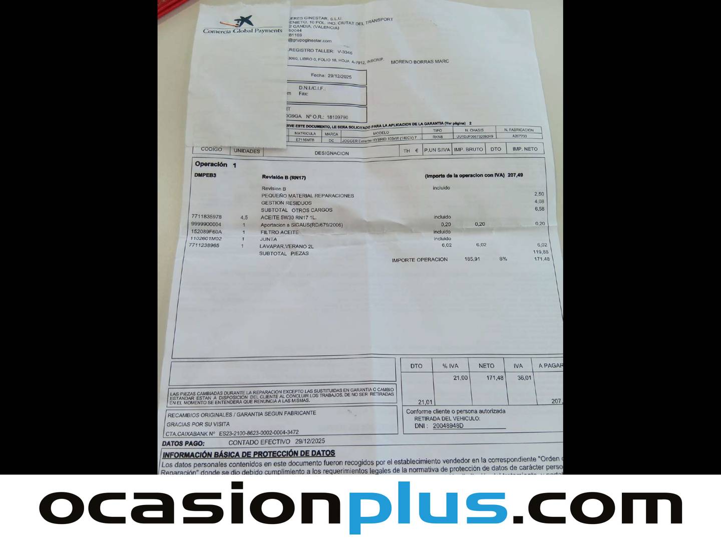 Foto del mantenimiento del Dacia Jogger Dacia Jogger Extreme Hybrid (140 CV) 7 Plazas