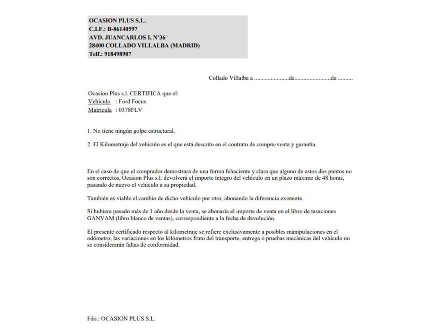Foto del certificado del Ford Fiesta Ford Fiesta 1.6 TDCi Newport Coupé (90 CV)