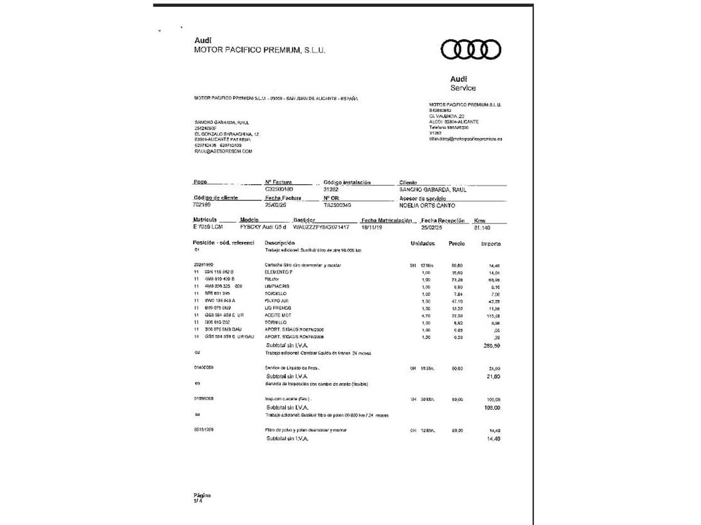 Foto del mantenimiento del Audi Q5 Audi Q5 Design 35 TDI quattro (163 CV) S tronic