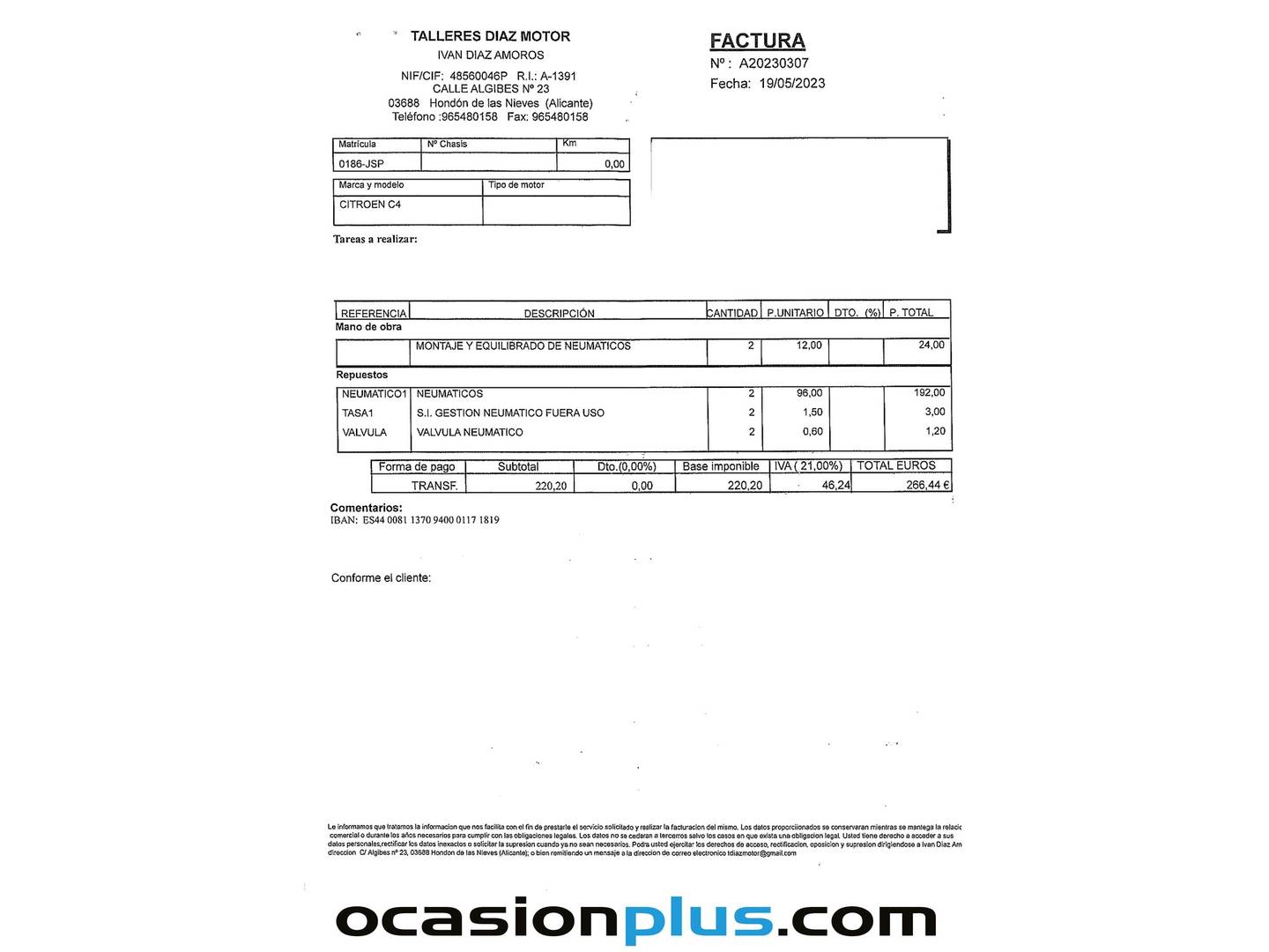 Foto del mantenimiento del Citroën C4 Cactus Citroen C4 Cactus BlueHDi 100 Feel (100 CV)