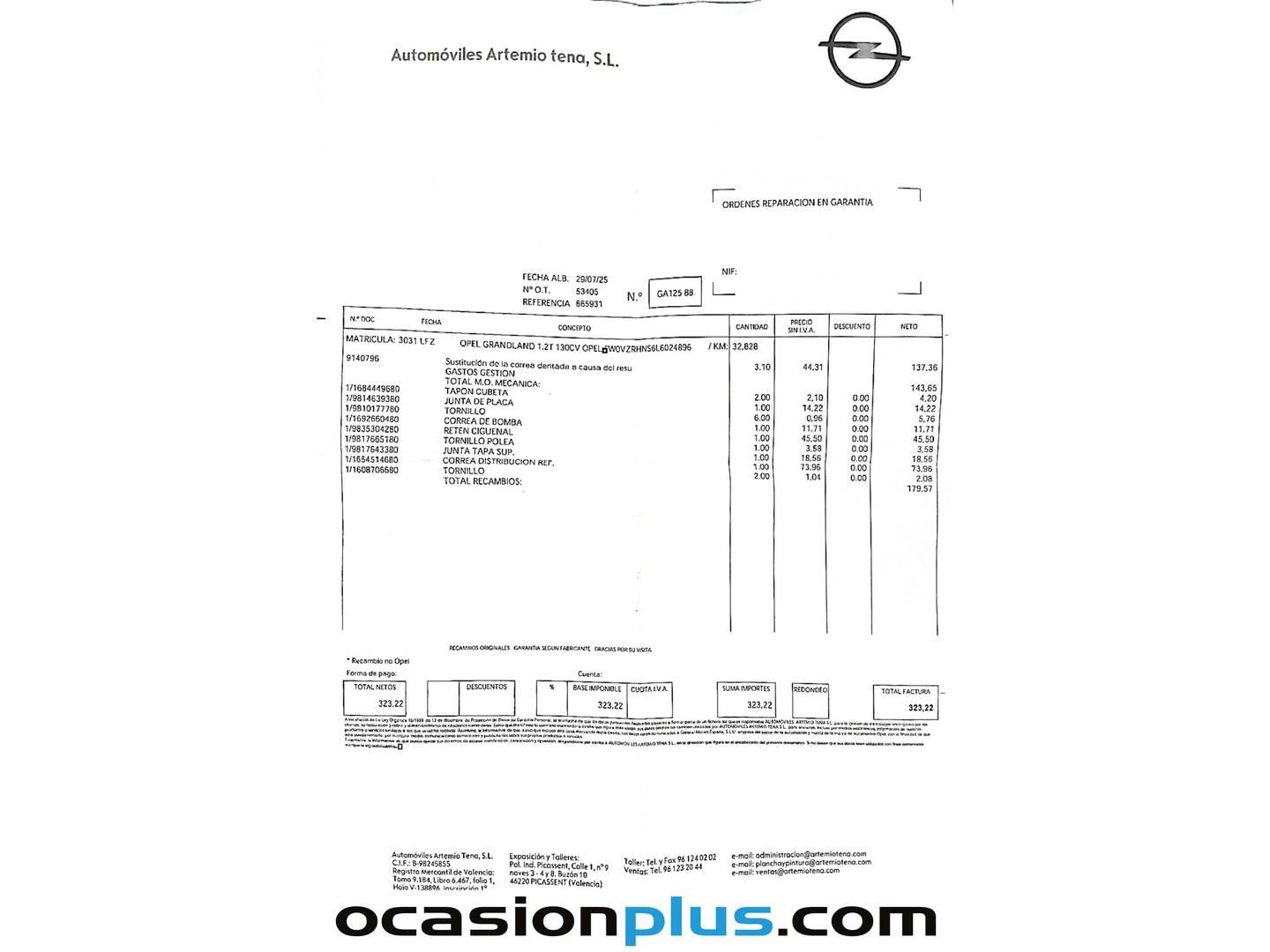Foto del mantenimiento del Opel Grandland X Opel Grandland X 1.2 Turbo Opel 2020 (130 CV)