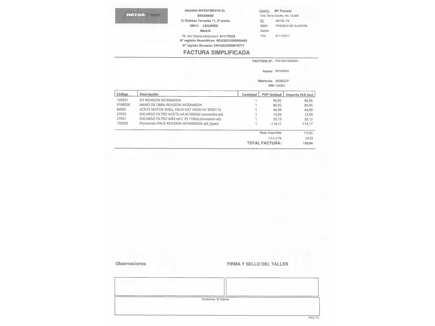 Foto del mantenimiento del Peugeot 407 Peugeot 407 2.0 Sport (140 CV)