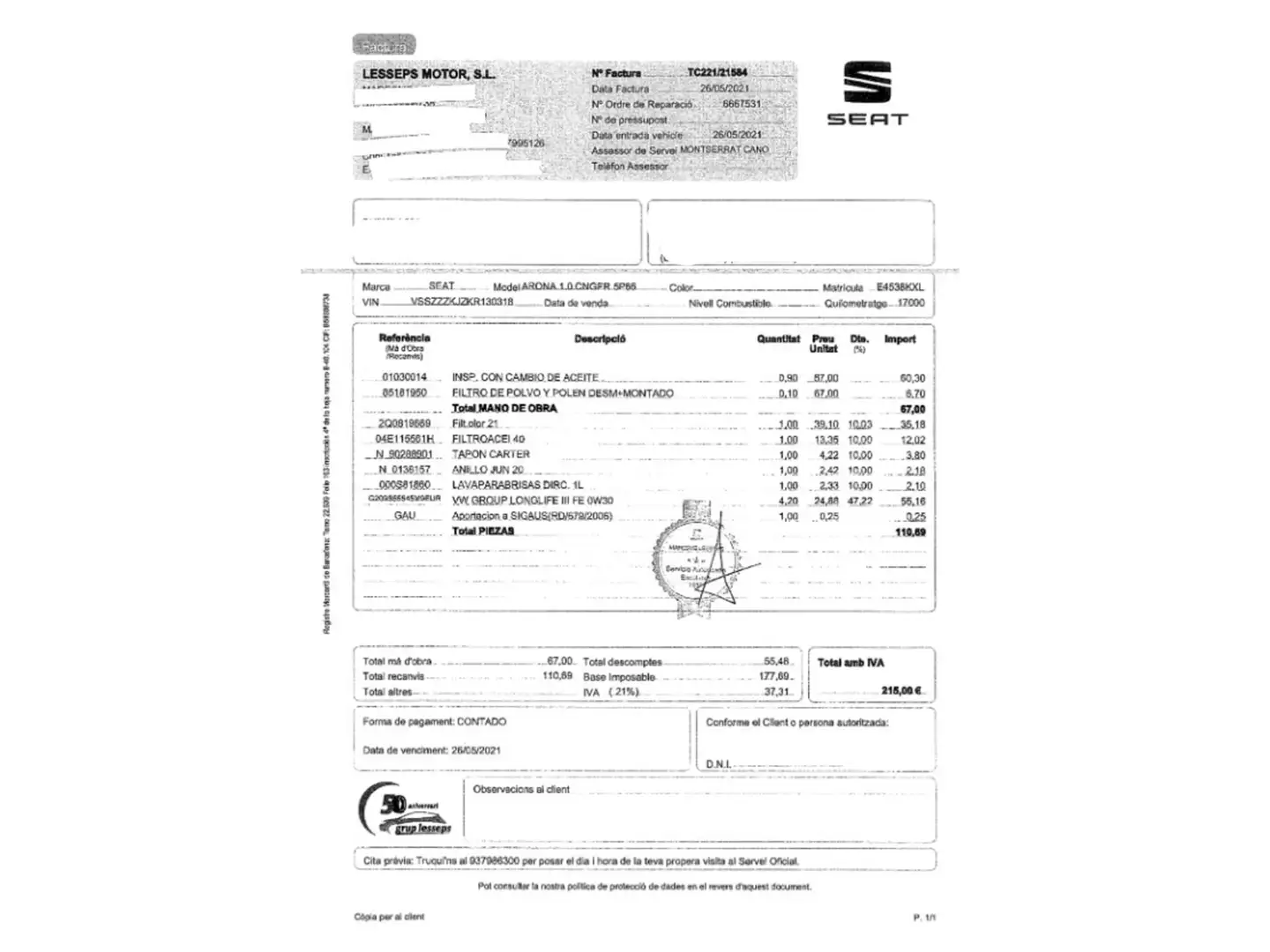 Foto Seat Arona SEAT Arona 1.0 TGI GNC FR  (90 CV)