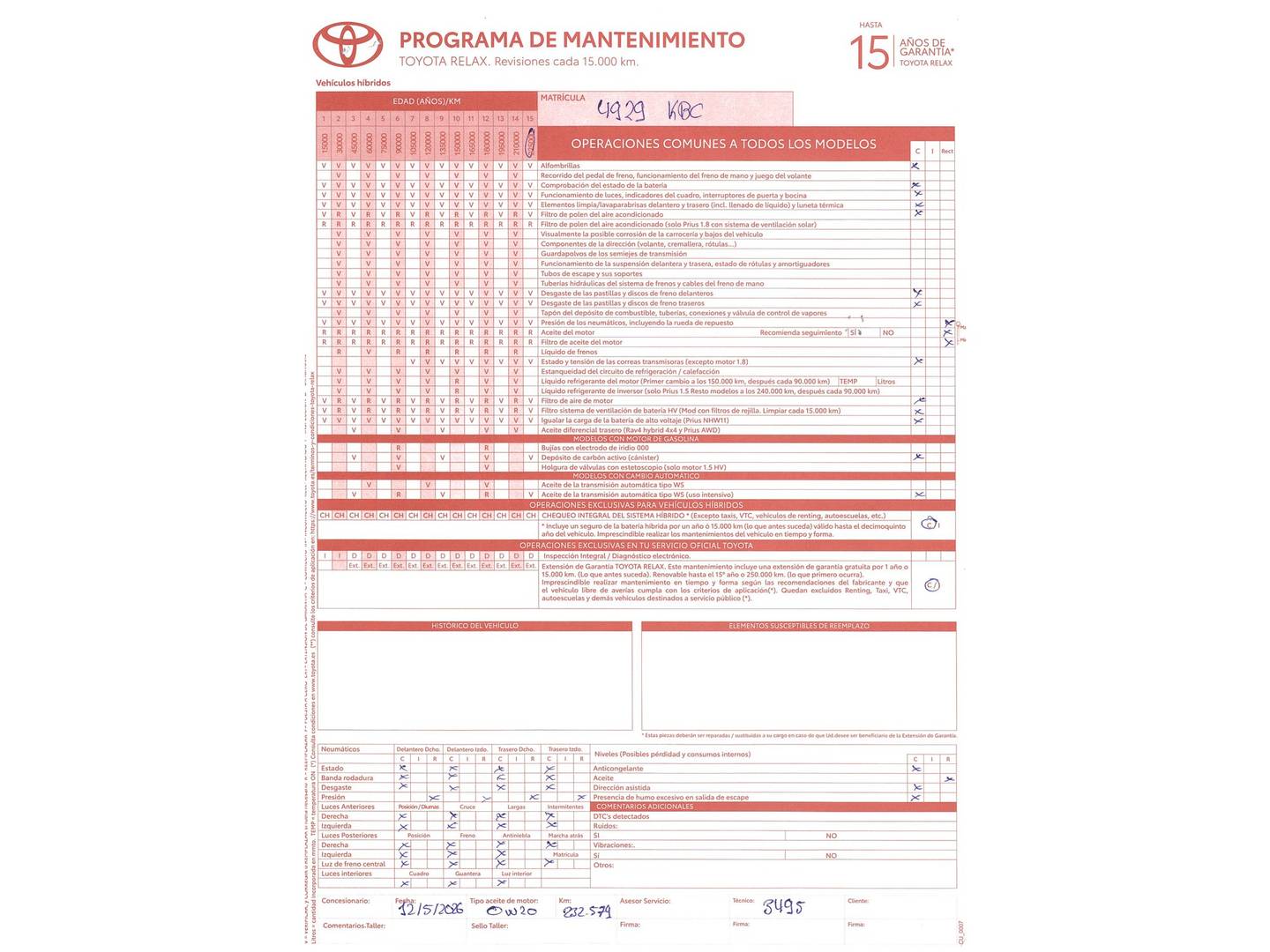 Foto del mantenimiento del Toyota C-HR Toyota C-HR 1.8 125H Advance (122 CV)