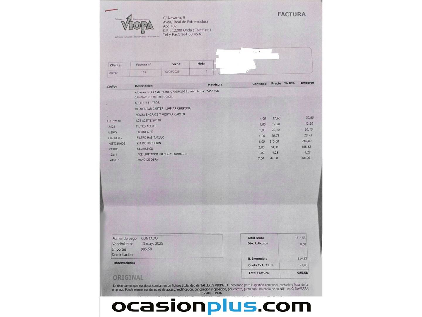 Foto del mantenimiento del Peugeot 208 Peugeot 208 PureTech 110 S&S Tech Edition (110 CV)