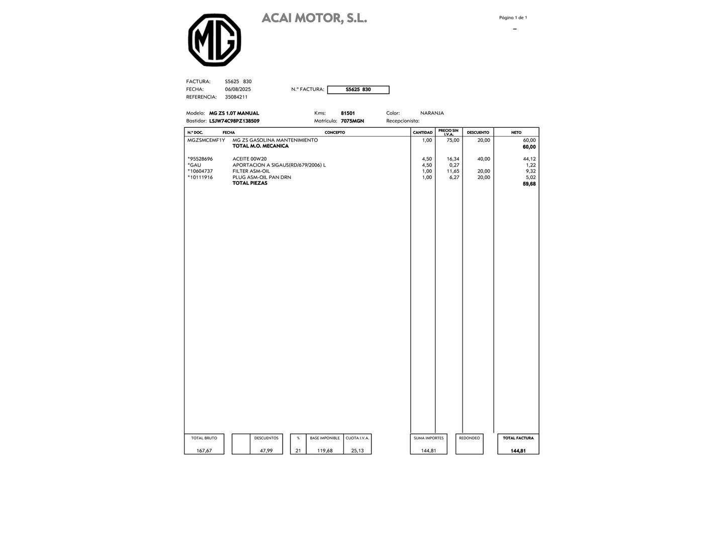 Foto MG ZS MG ZS 1.0T Luxury 82 kW (111 CV)