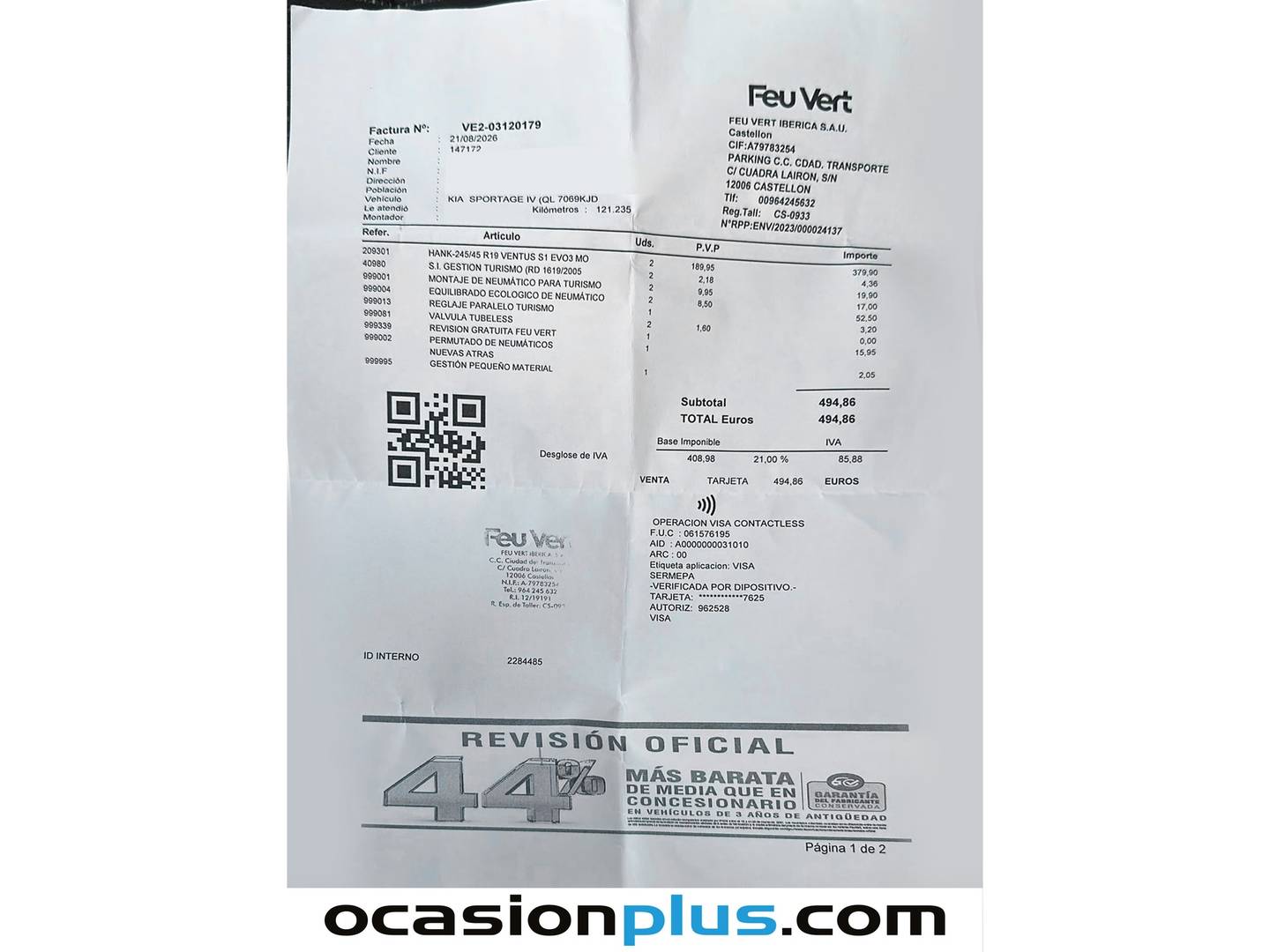 Foto del mantenimiento del KIA Sportage KIA Sportage 1.7 CRDi VGT Eco-Dynamics x-Tech17 4x2 (115 CV)