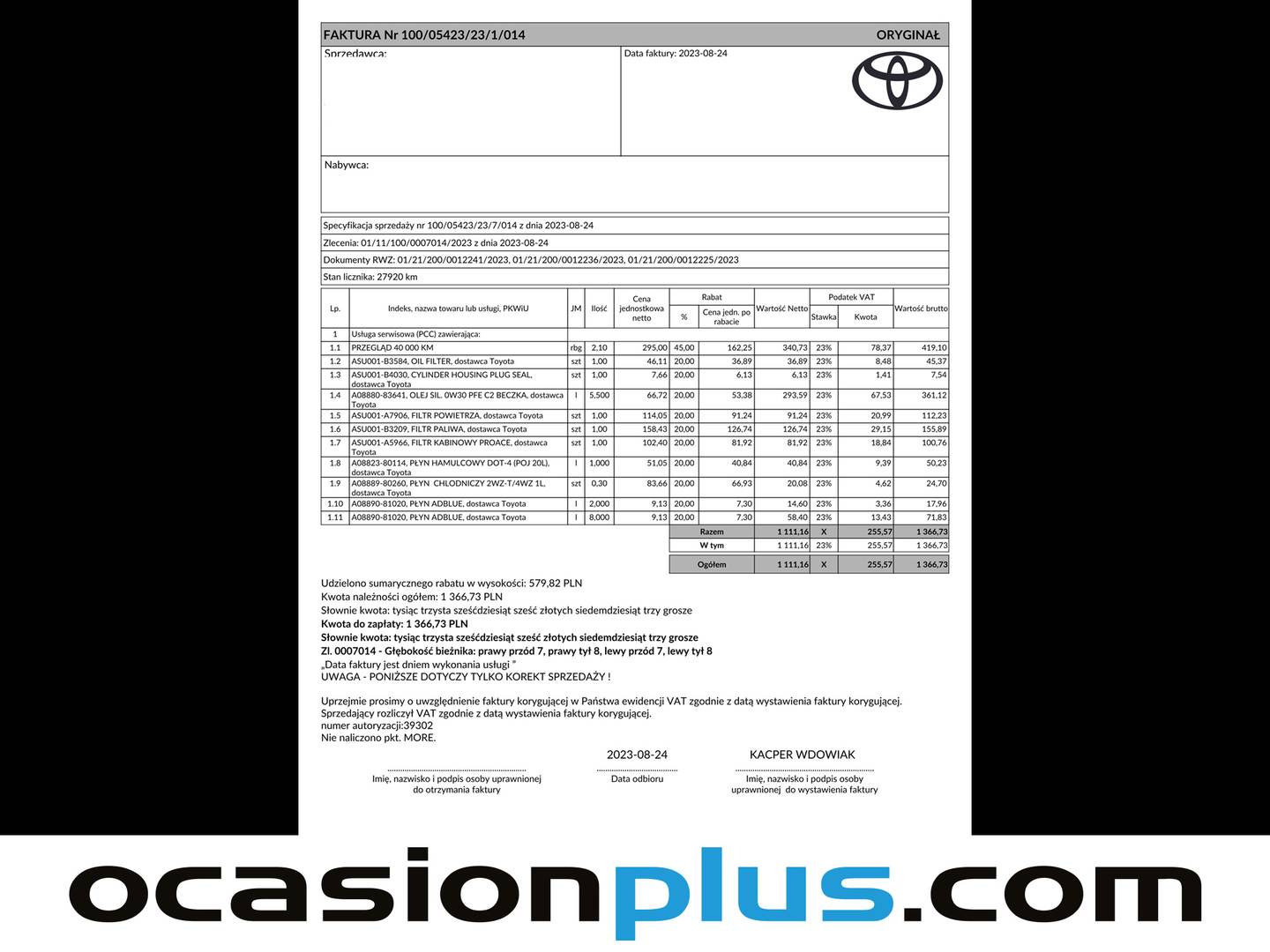 Foto del mantenimiento del Toyota Proace Verso Toyota Proace Verso 1.5D Shuttle VX L2 (120 CV) 9 Plazas
