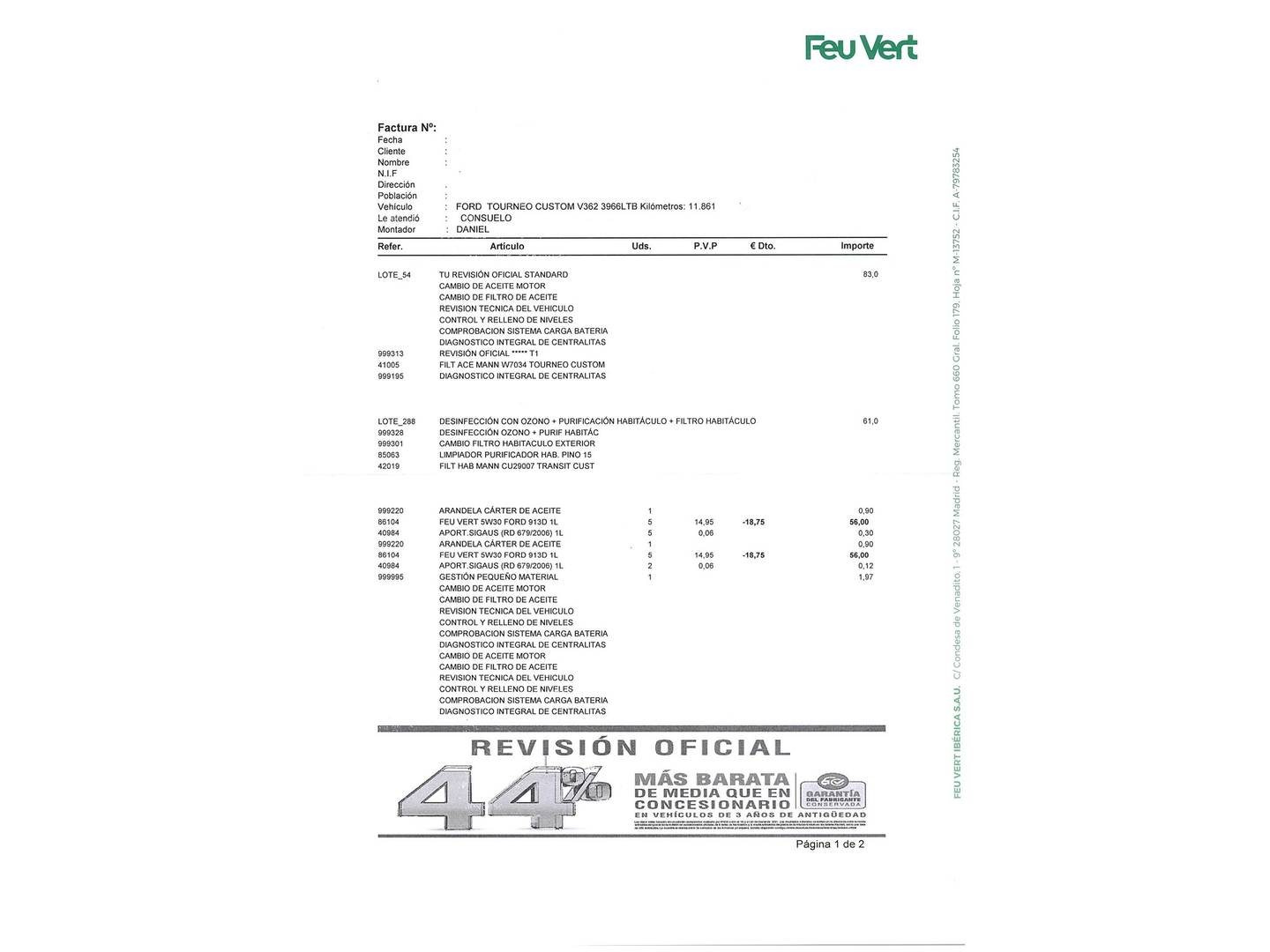Foto Ford Tourneo Custom Ford Tourneo Custom 2.0 EcoBlue L1 Trend (130 CV) 8 Plazas