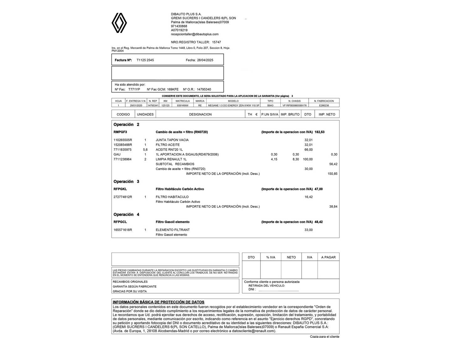 Foto del mantenimiento del Renault Mégane Renault Megane Zen Energy dCi (110 CV)
