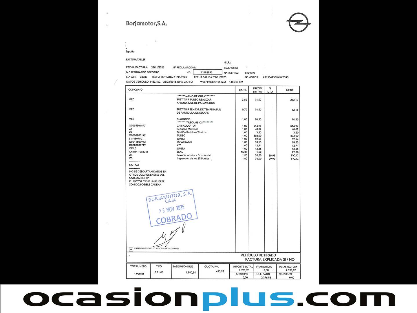 Foto Opel Zafira Tourer Opel Zafira Tourer 1.6 CDTi S&S Excellence (136 CV)  7 Plazas