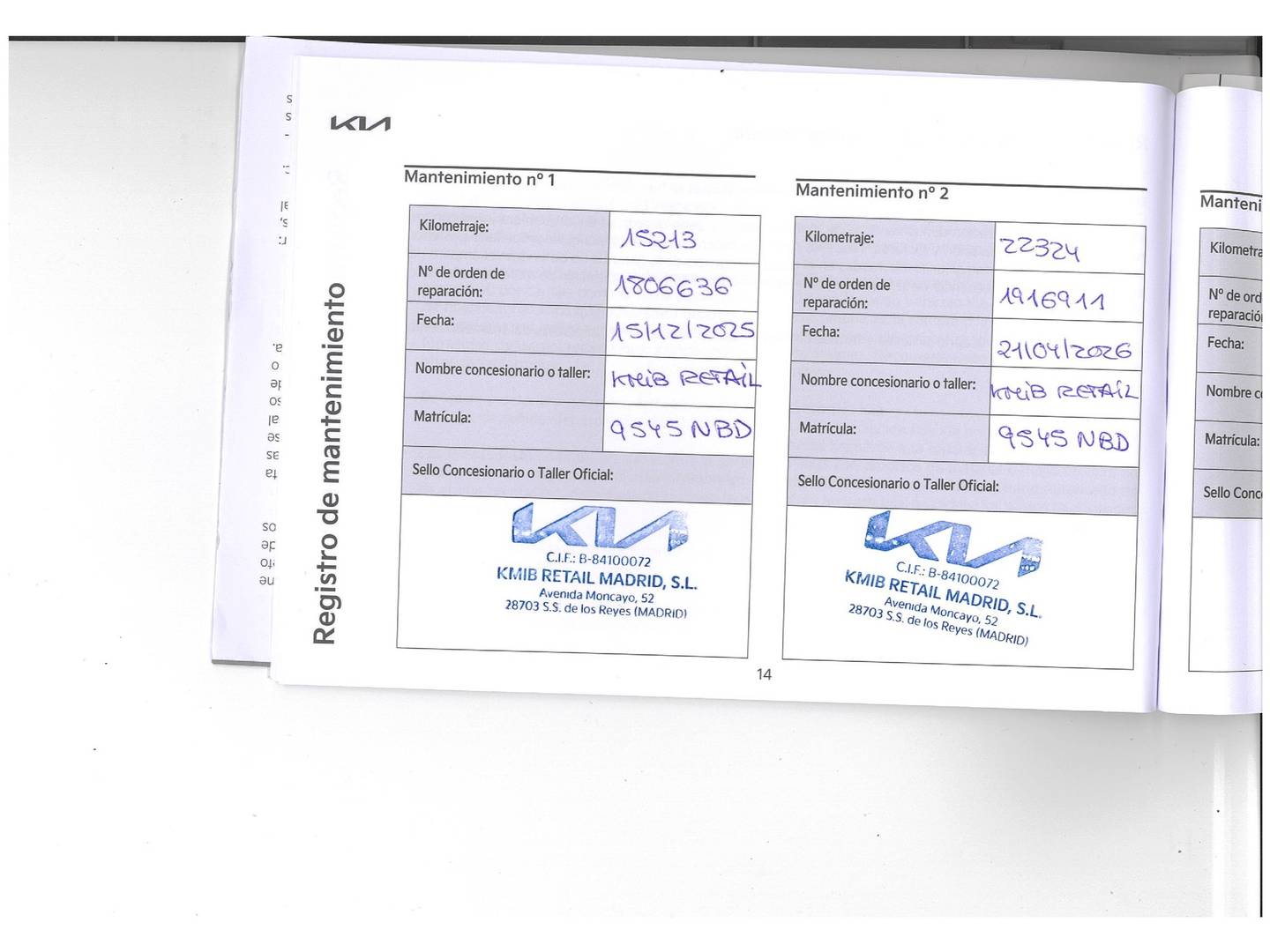 Foto del mantenimiento del KIA XCeed KIA XCeed 1.0 T-GDi Drive (100 CV)