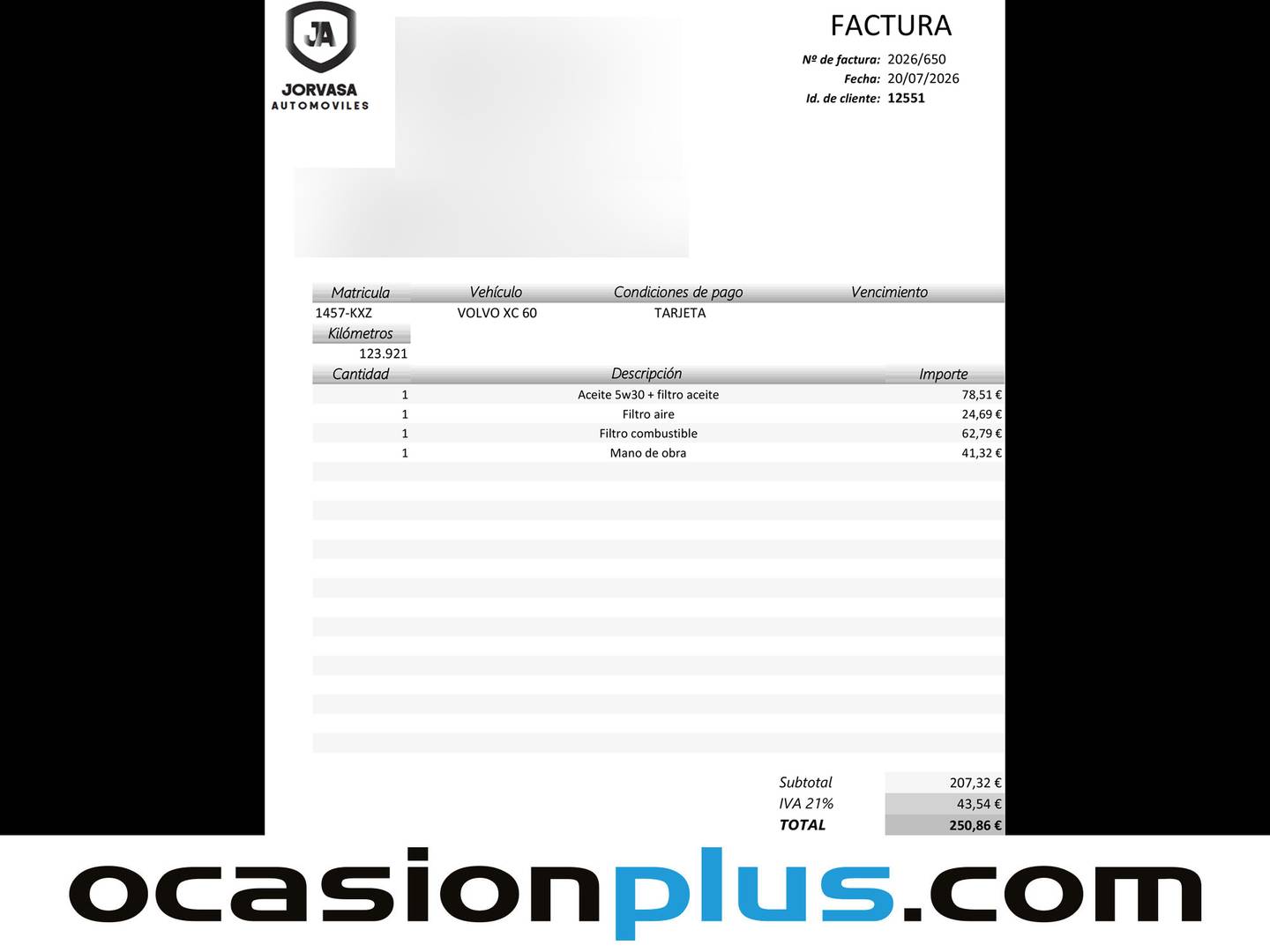 Foto del mantenimiento del Volvo XC60 Volvo XC60 D4 Business Plus Auto (190 CV)