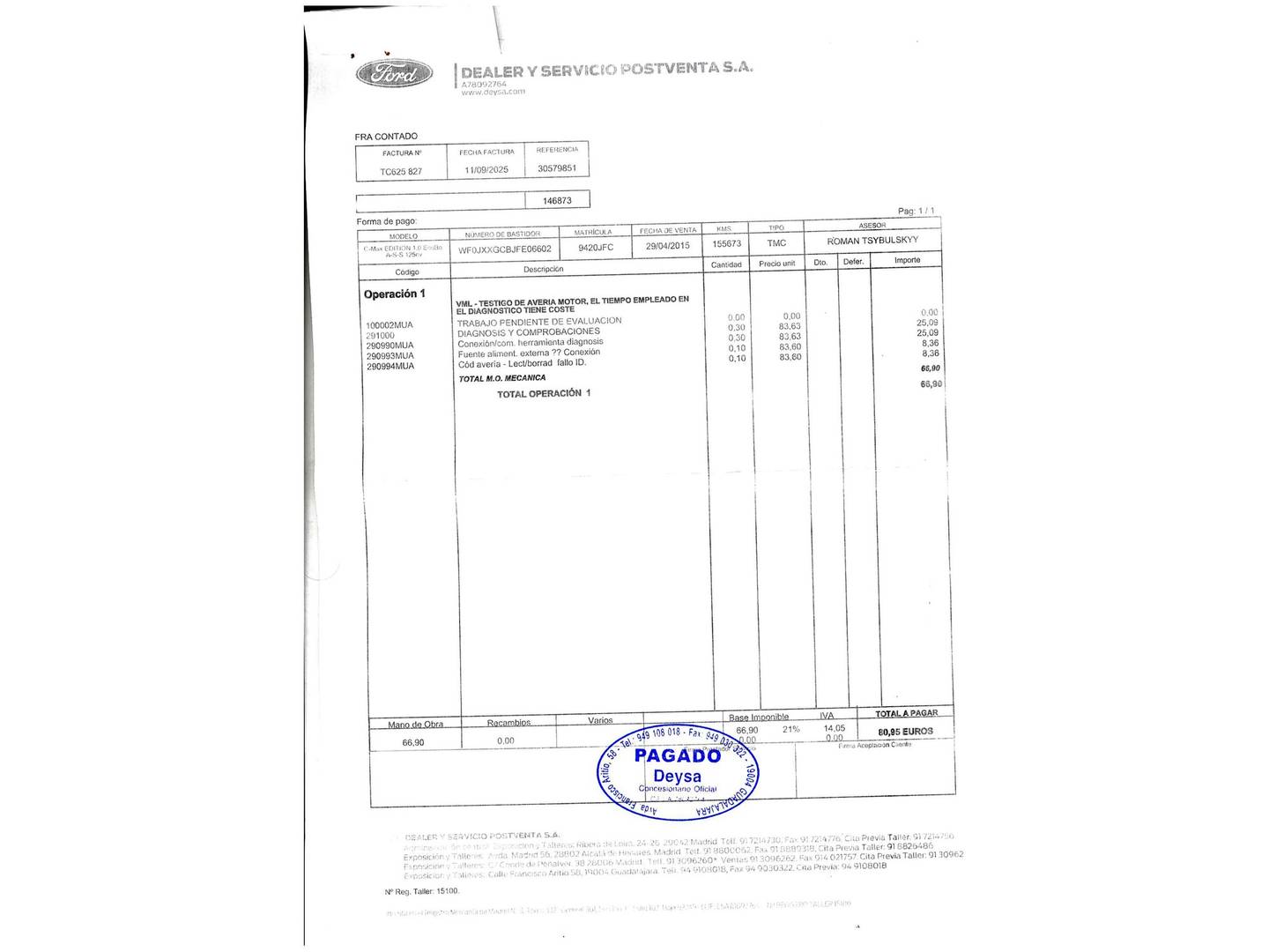 Foto Ford C-Max Ford C-Max 1.0 EcoBoost Titanium (125 CV)