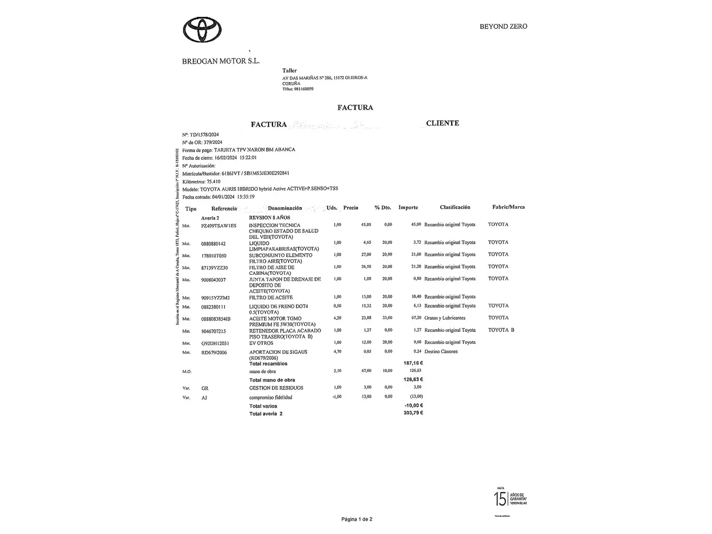 Foto Toyota Auris Toyota Auris 140H Hybrid Active (136 CV)