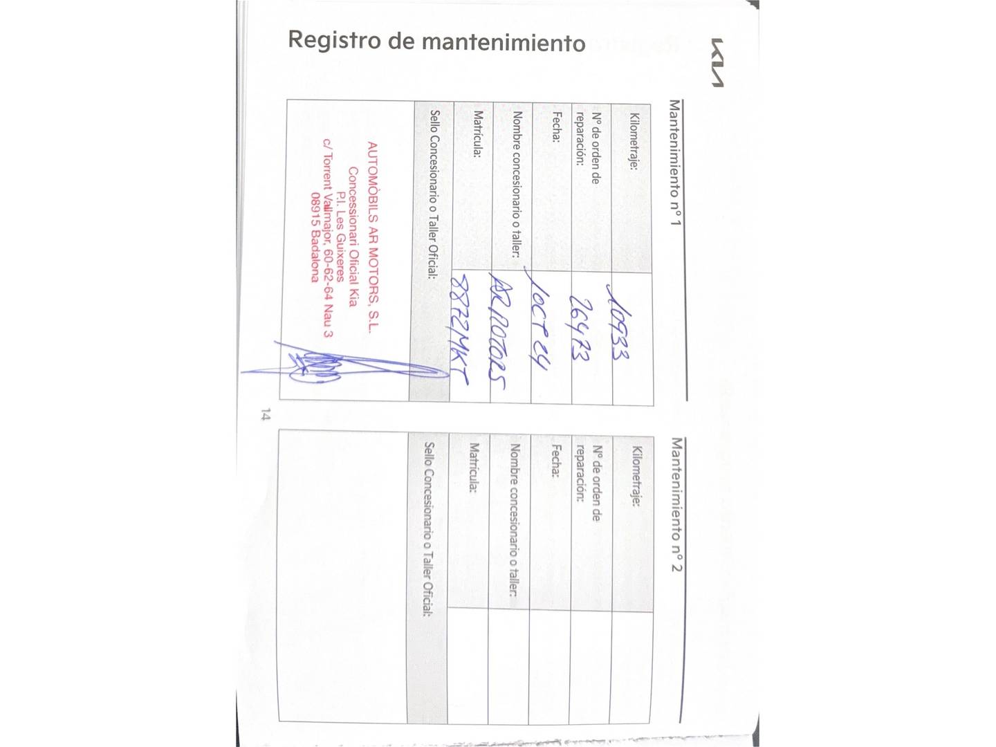 Foto del mantenimiento del KIA Sportage KIA Sportage 1.6 T-GDi MHEV GT Line 4x2 DCT (150 CV)