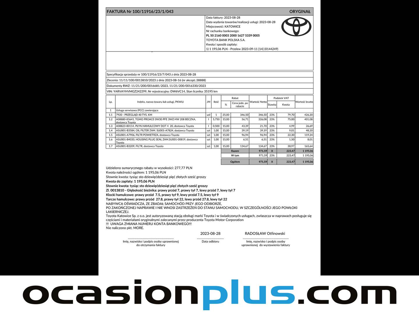 Foto del mantenimiento del Toyota Proace Verso Toyota Proace Verso 1.5D Shuttle VX L2 (120 CV)