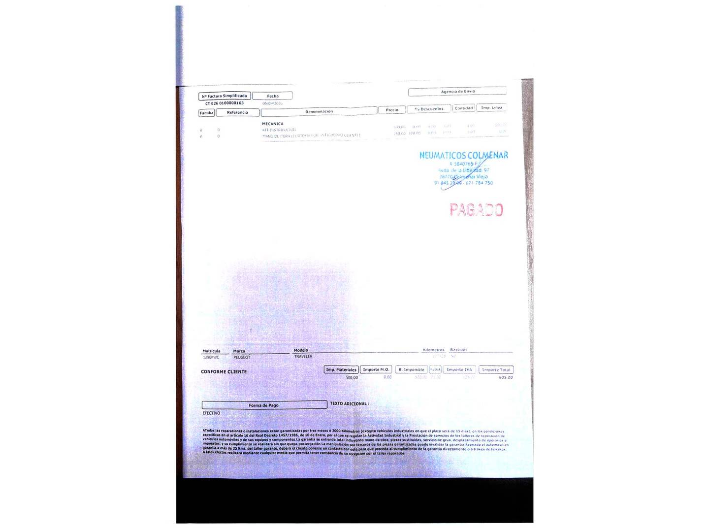 Foto del mantenimiento del Peugeot Traveller Peugeot Traveller 2.0 BlueHDi Business Long EAT8 (180 CV) 8 Plazas