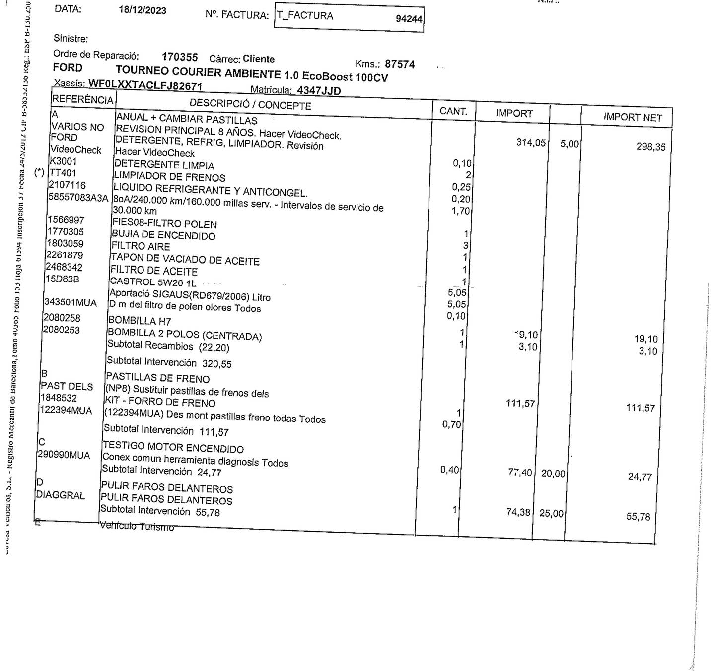 Foto Ford Tourneo Courier Ford Tourneo Courier 1.0 EcoBoost Titanium (100 CV)