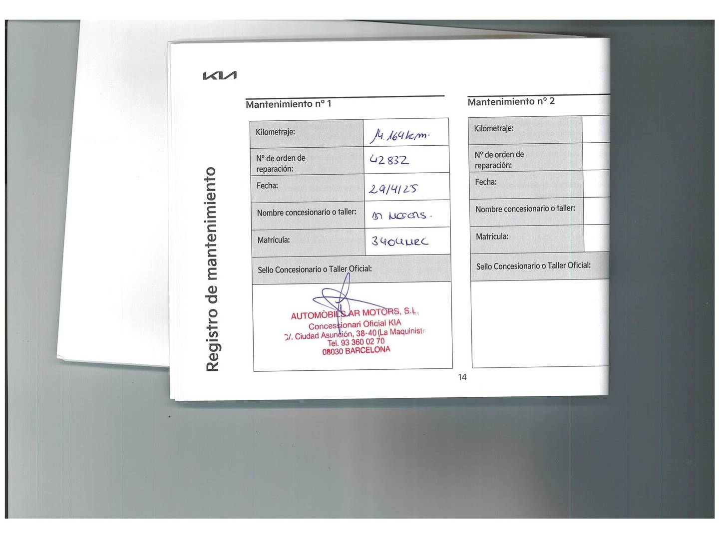 Foto del mantenimiento del KIA Picanto KIA Picanto 1.2 DPi AMT GT Line Auto (84 CV)