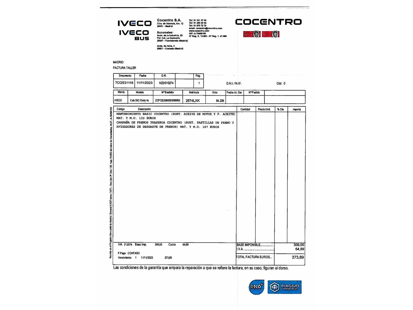 Foto Iveco Daily Iveco Daily Chasis Cabina 35C 16 H HD 3450 (160 CV)