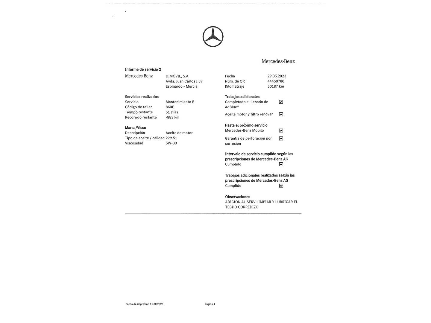 Foto del mantenimiento del Mercedes CLA Mercedes CLA Shooting Brake CLA 200 d (150 CV) Paquete AMG