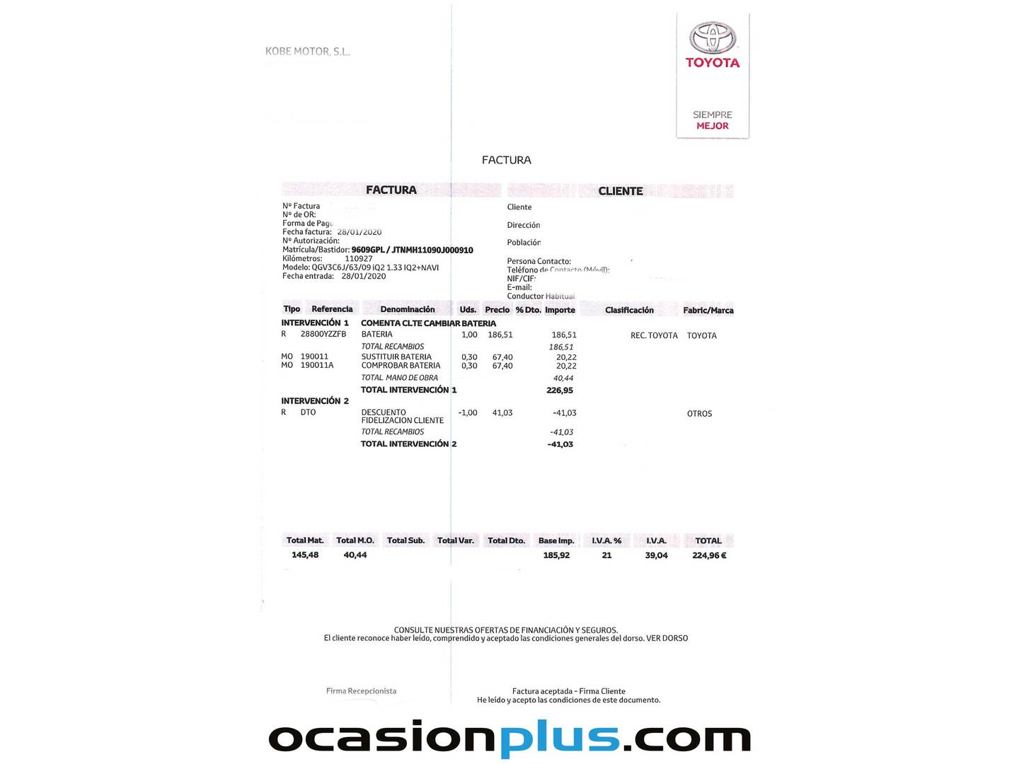 Foto del mantenimiento del Toyota iQ Toyota IQ iQ2 1.33 Stop Start (99 CV)