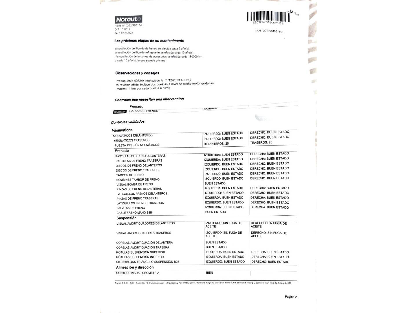 Foto del mantenimiento del Ford Grand C-Max Ford Grand C-Max 1.5 TDCI Titanium (120 CV)