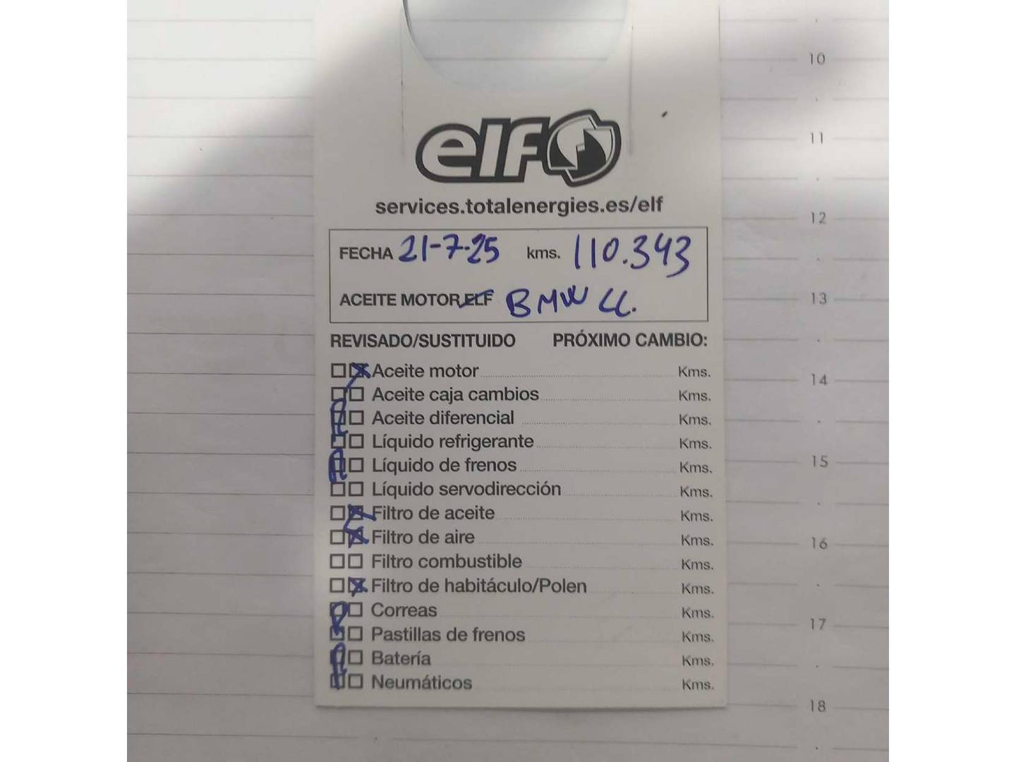 Foto del mantenimiento del BMW X4 BMW X4 xDrive30d xLine (286 CV)