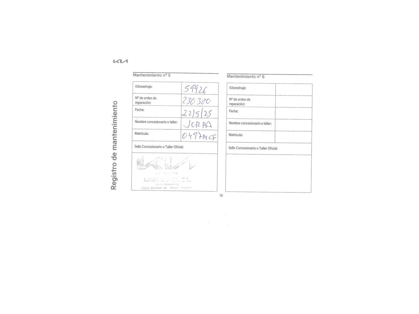 Foto del mantenimiento del KIA Sportage Kia Sportage 1.6 T-GDi MHEV Tech 4x2 (150 CV)