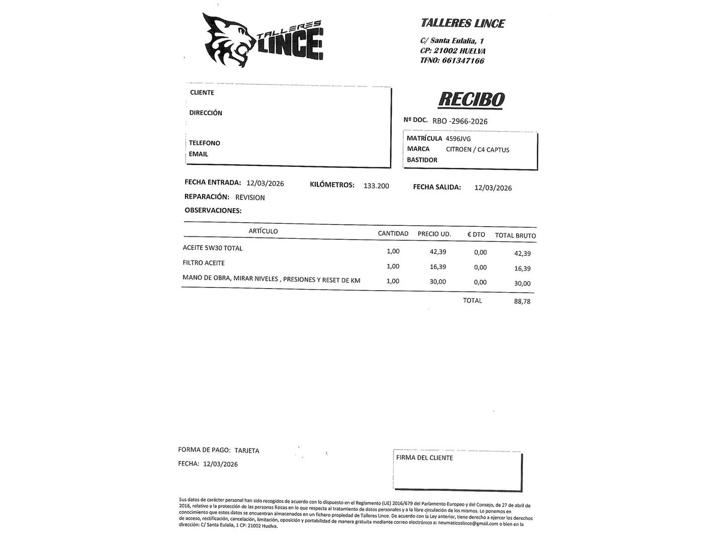Foto del mantenimiento del Citroën C4 Cactus Citroen C4 Cactus BlueHDi 100 Feel Edition 73 kW (100 CV)