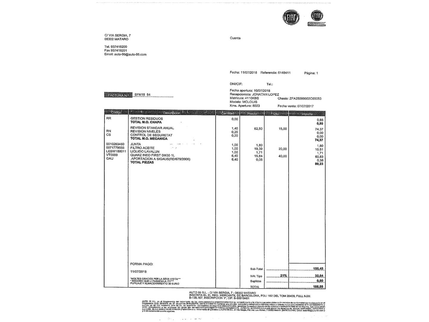Foto del mantenimiento del McLouis Steel S 35G McLouis Steel S 35G MC4-73 (150 CV) 5 Plazas