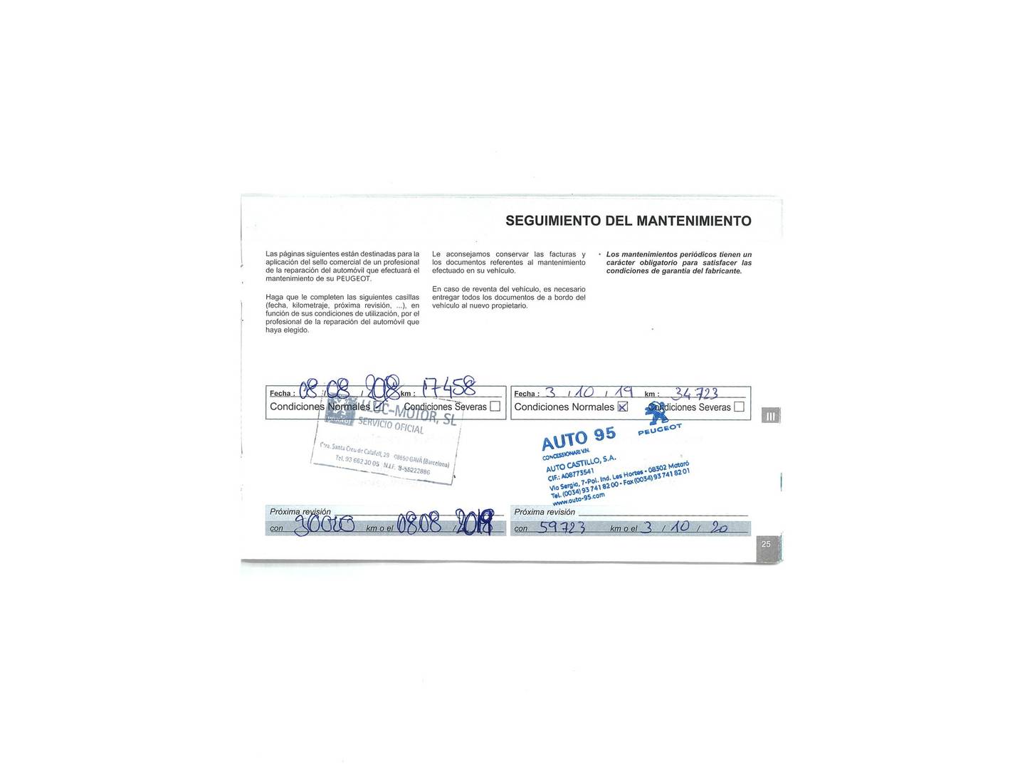 Foto del mantenimiento del Peugeot 3008 Peugeot 3008 BlueHDI 120 S&S GT-Line (120 CV)