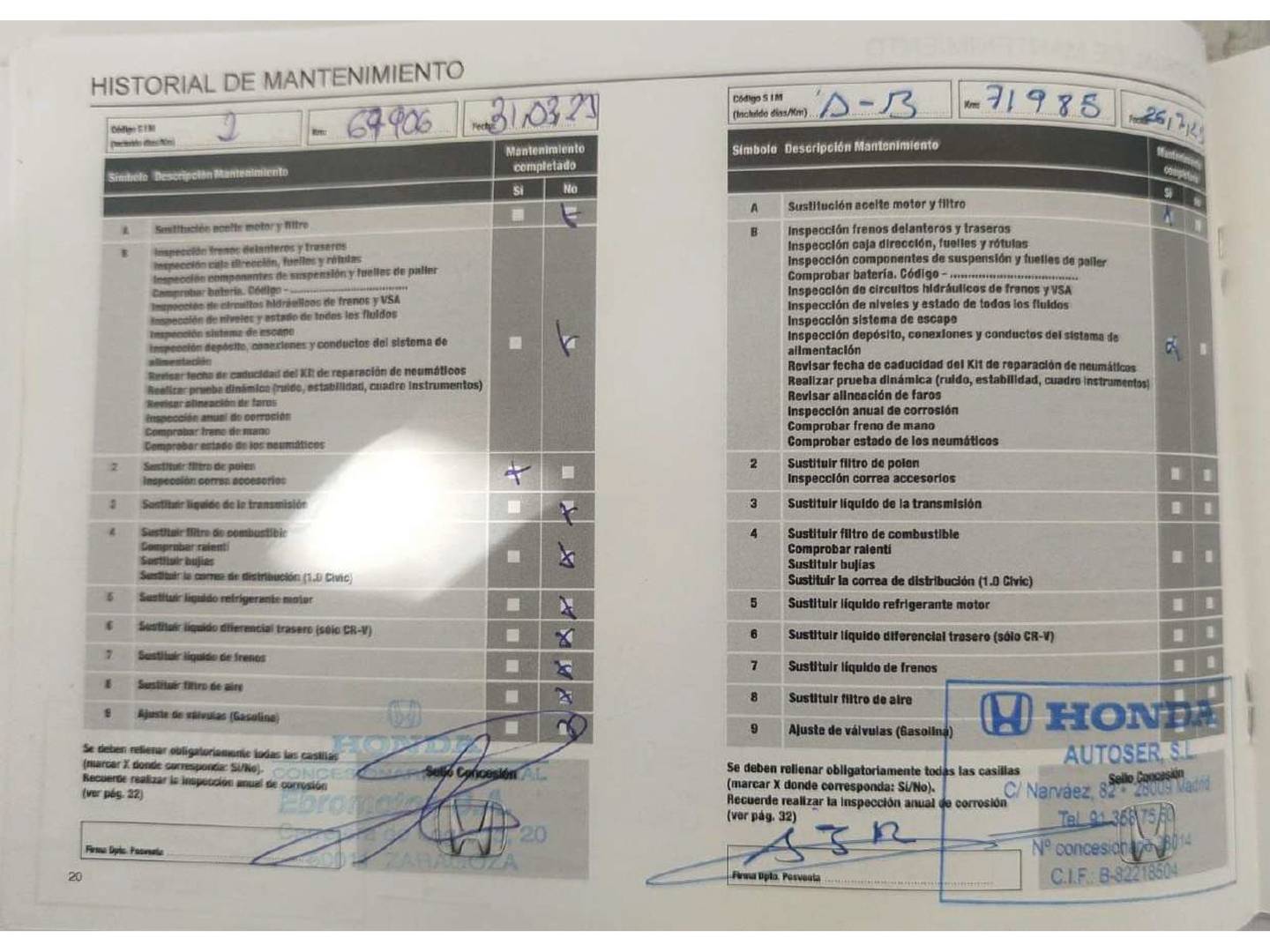 Foto del mantenimiento del Honda Civic Honda Civic 1.6 i-DTEC Elegance Navi (120 CV)