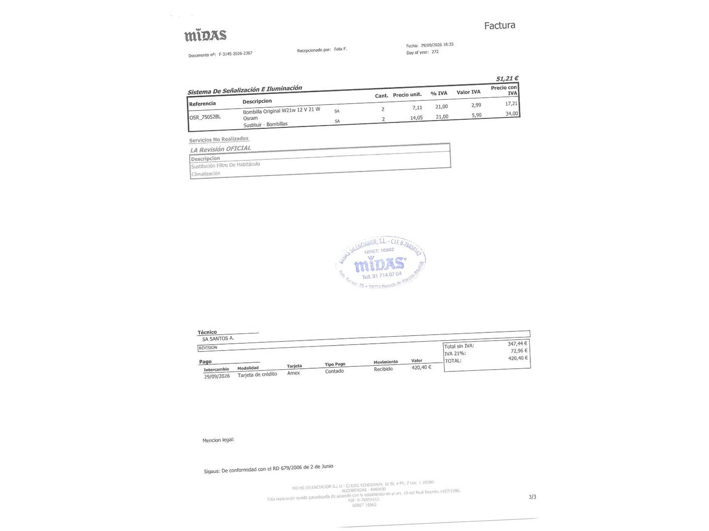 Foto del mantenimiento del Fiat 500 Fiat 500 1.2 8v Lounge (69 CV)
