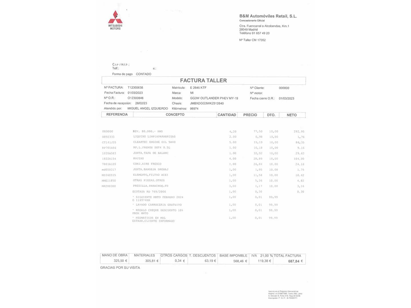Foto Mitsubishi Outlander Mitsubishi Outlander 2.4 PHEV Kaiteki+ 4WD Auto (224 CV)