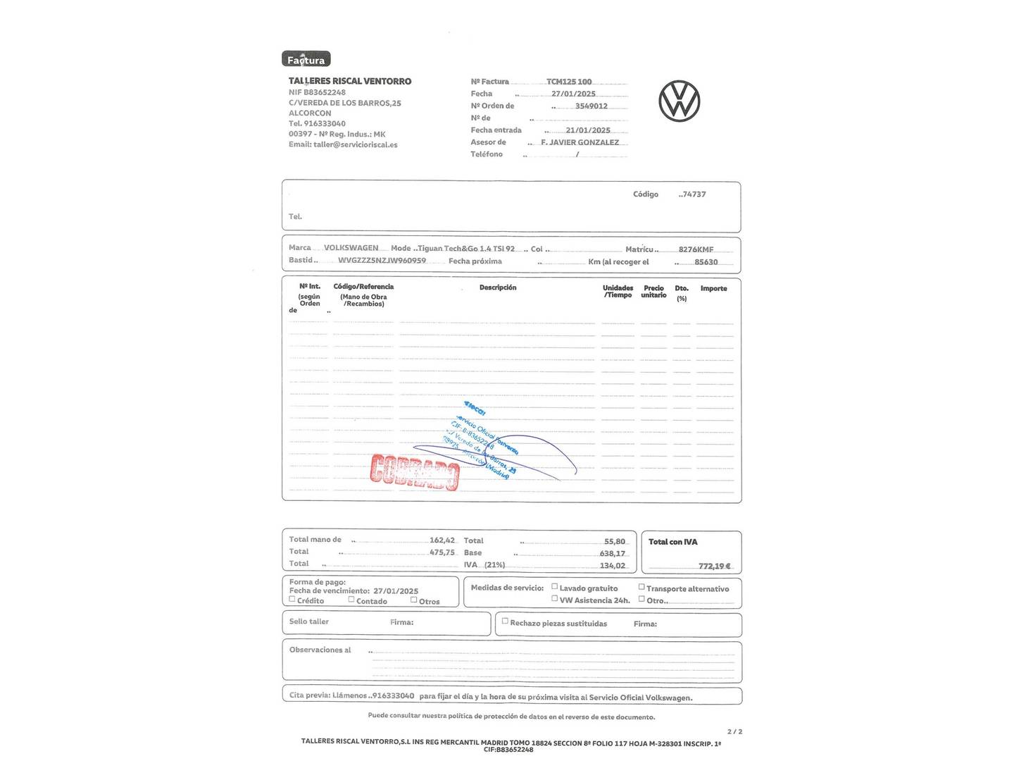 Foto del mantenimiento del Mercedes Clase B Mercedes Clase B B 180 CDI (109 CV)