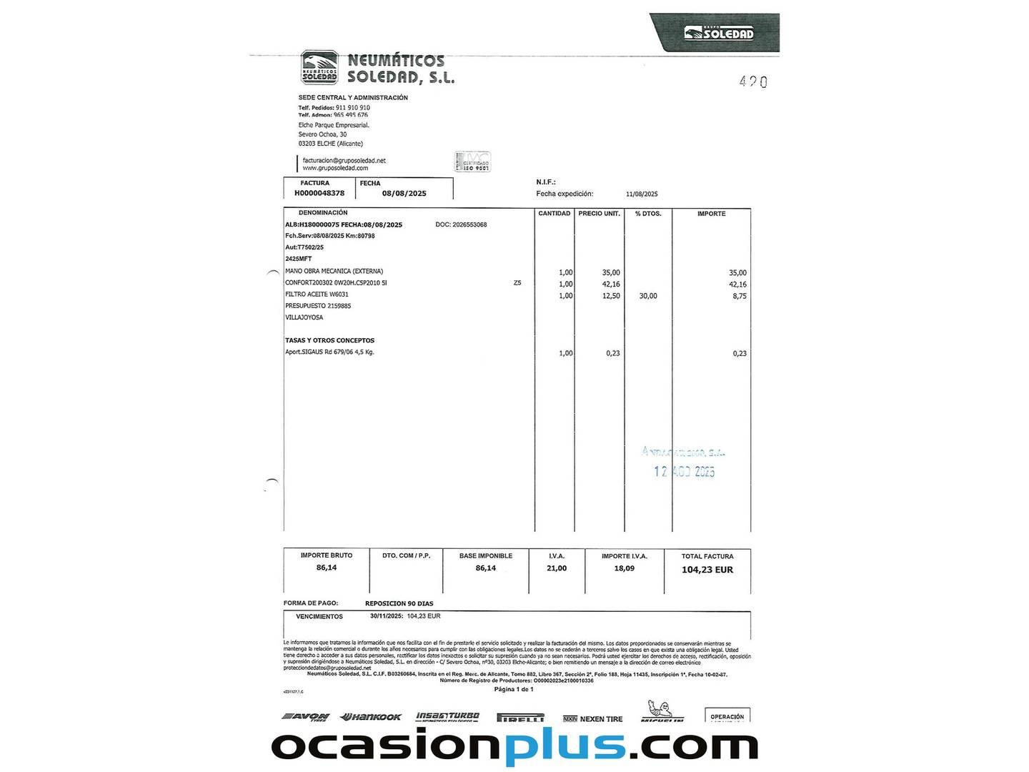 Foto del mantenimiento del Toyota Yaris Toyota Yaris 120H Business Plus (116 CV)