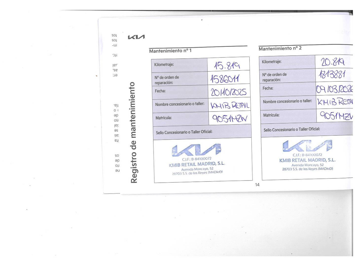 Foto del mantenimiento del KIA Ceed KIA Ceed 1.0 T-GDI Drive (100 CV)