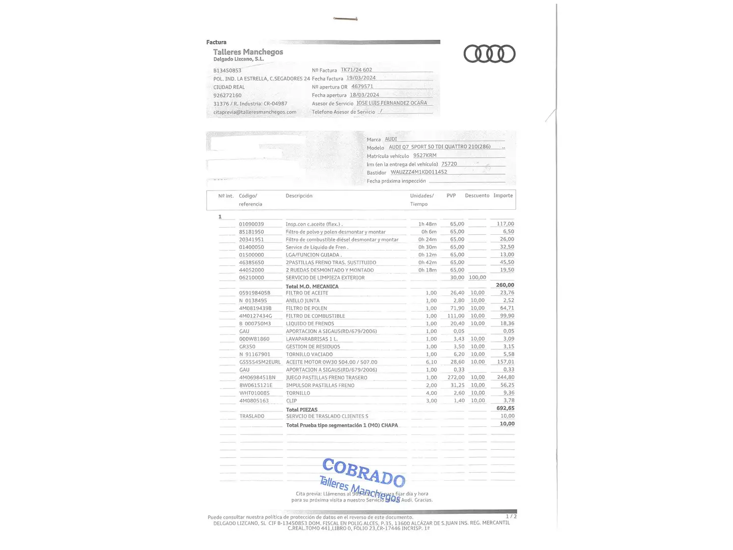Foto Audi Q7 Audi Q7 50 TDI quattro (286 CV) tiptronic S-Line 7 Plazas