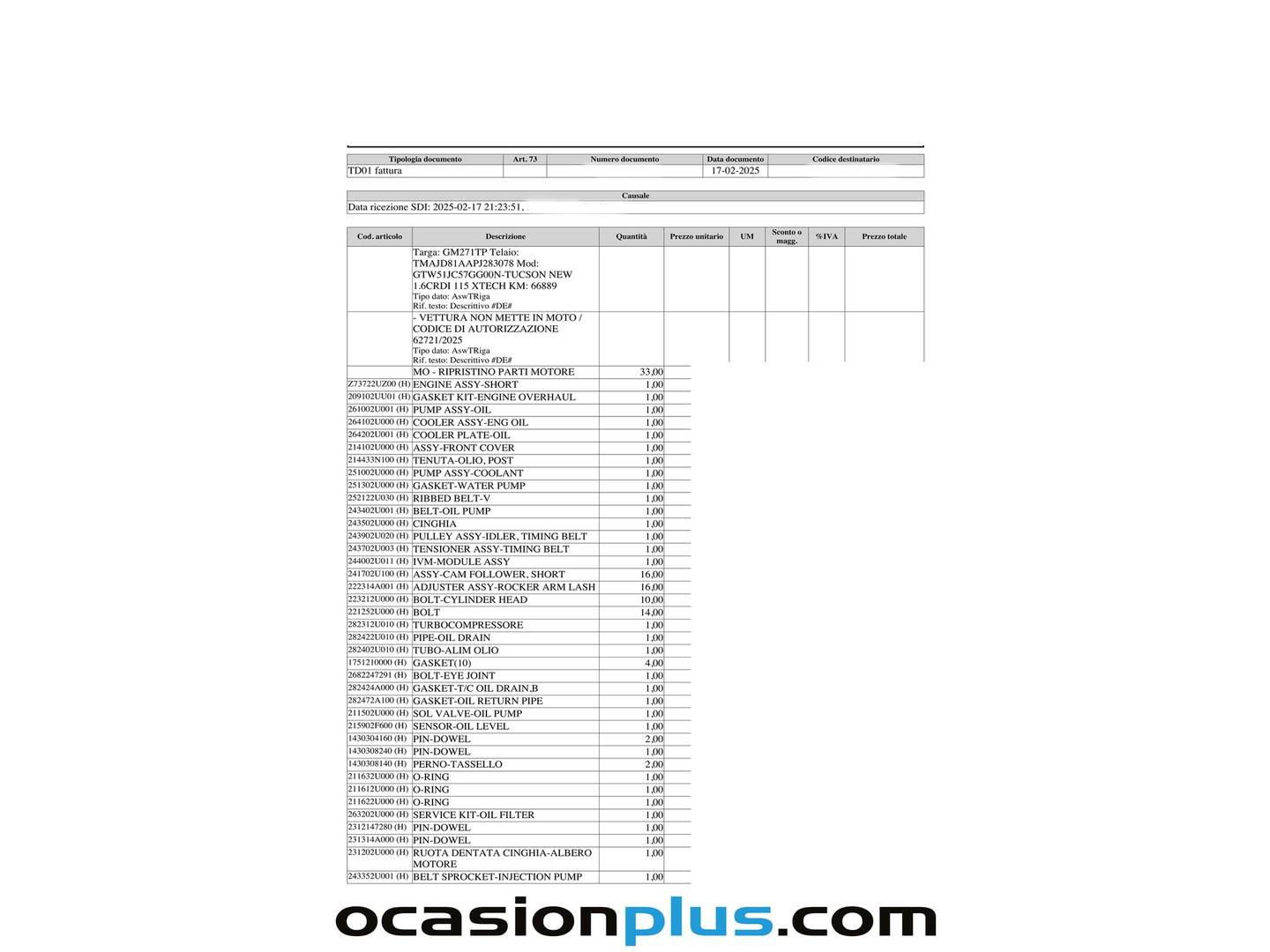 Foto del mantenimiento del Hyundai Tucson Hyundai Tucson 1.6 CRDI Klass 4x2 (115 CV)