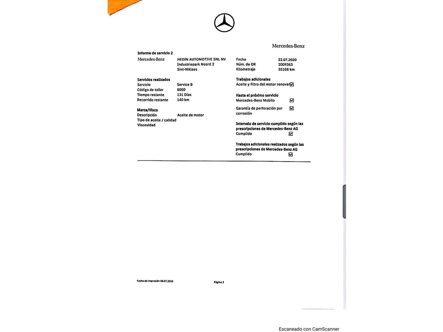 Foto del mantenimiento del Mercedes Clase A Mercedes Clase A 180 d (116 CV)