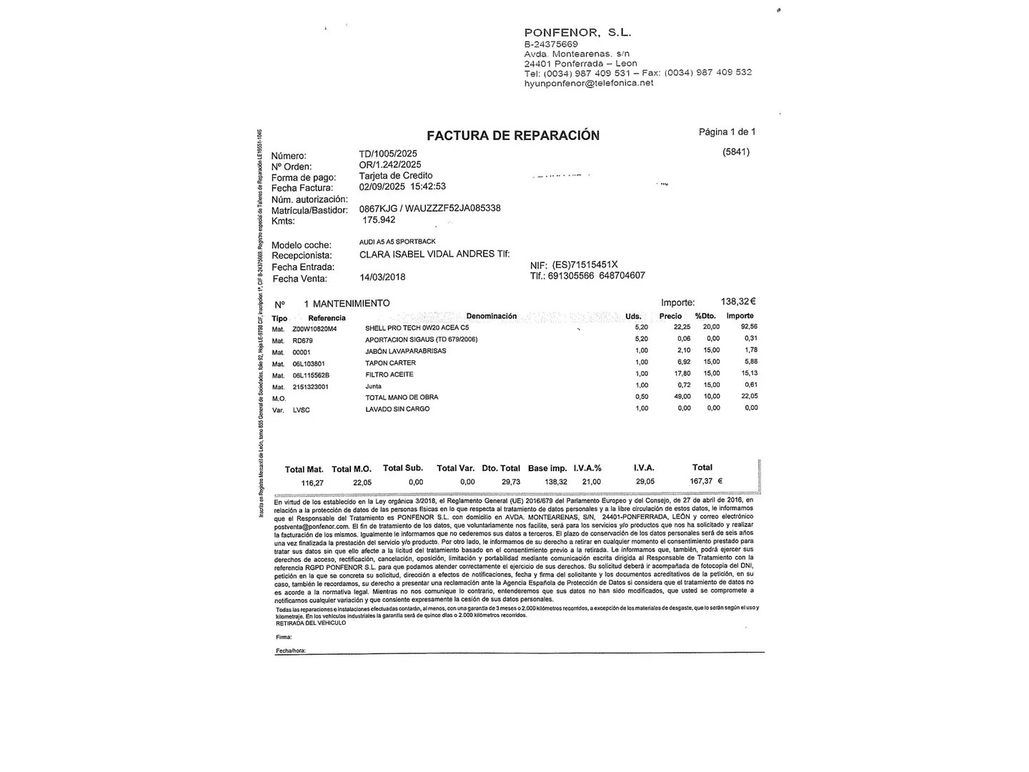 Foto Audi A5 Audi A5 Sportback Sport 2.0 TFSI (190 CV)