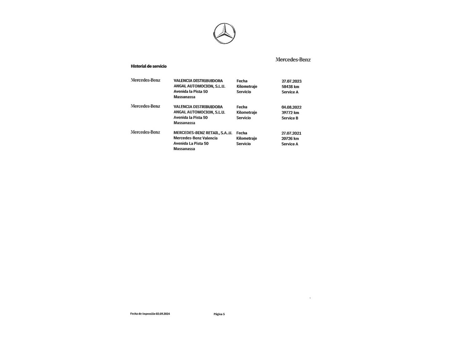Foto del mantenimiento del Mercedes Clase A Mercedes Clase A 180 d (116 CV) Pack AMG