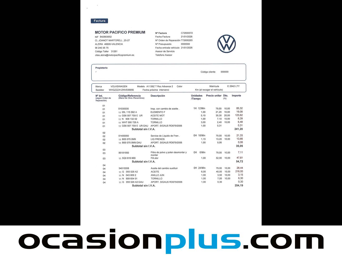 Foto del mantenimiento del Volkswagen T-Roc Volkswagen T-Roc Advance 2.0 TDI (150 CV) DSG